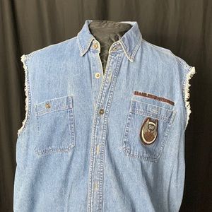 XXL 2008 105 year anniversary Denim sleeveless button down muscle shirt